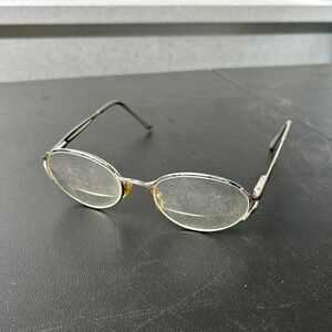 Vintage Retro Oval Eyeglasses Silver Metal Frames Clear Lenses Mens Eyeglasses